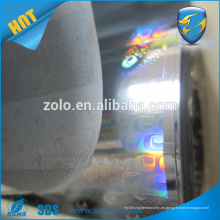 China Bajo Precio Auto-Adhesivo Transparente Transparente Holograma 3D Película